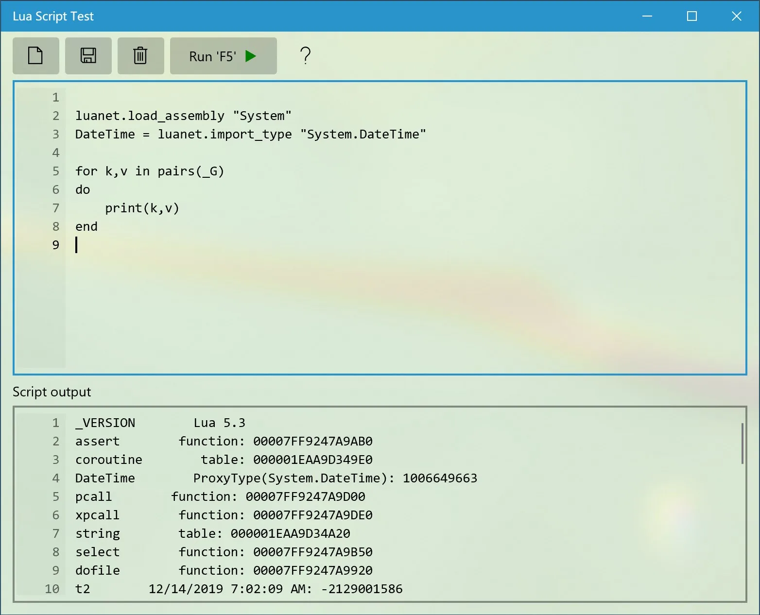 Lua Script Test screenshot 2
