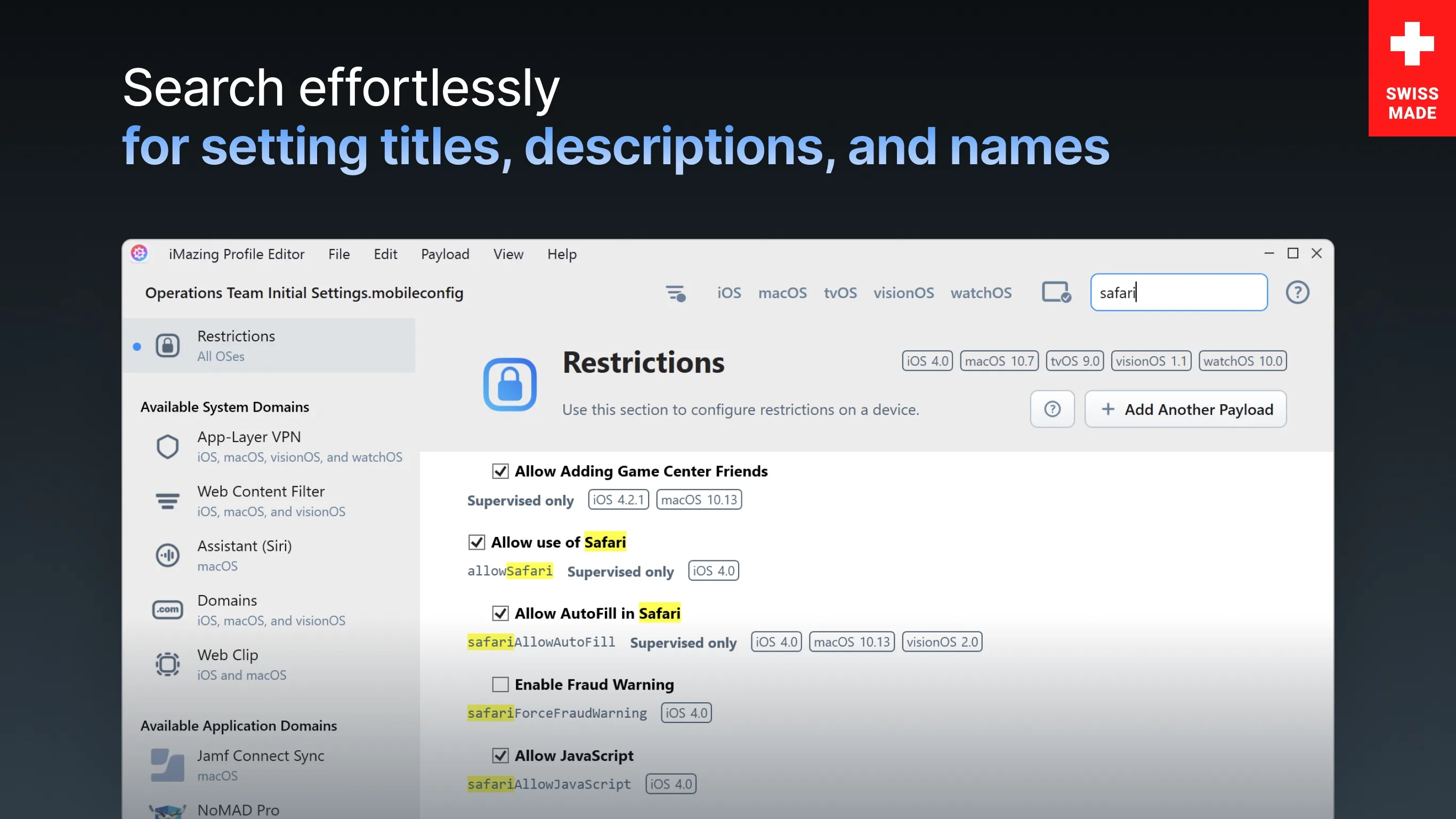 iMazing Profile Editor screenshot 3