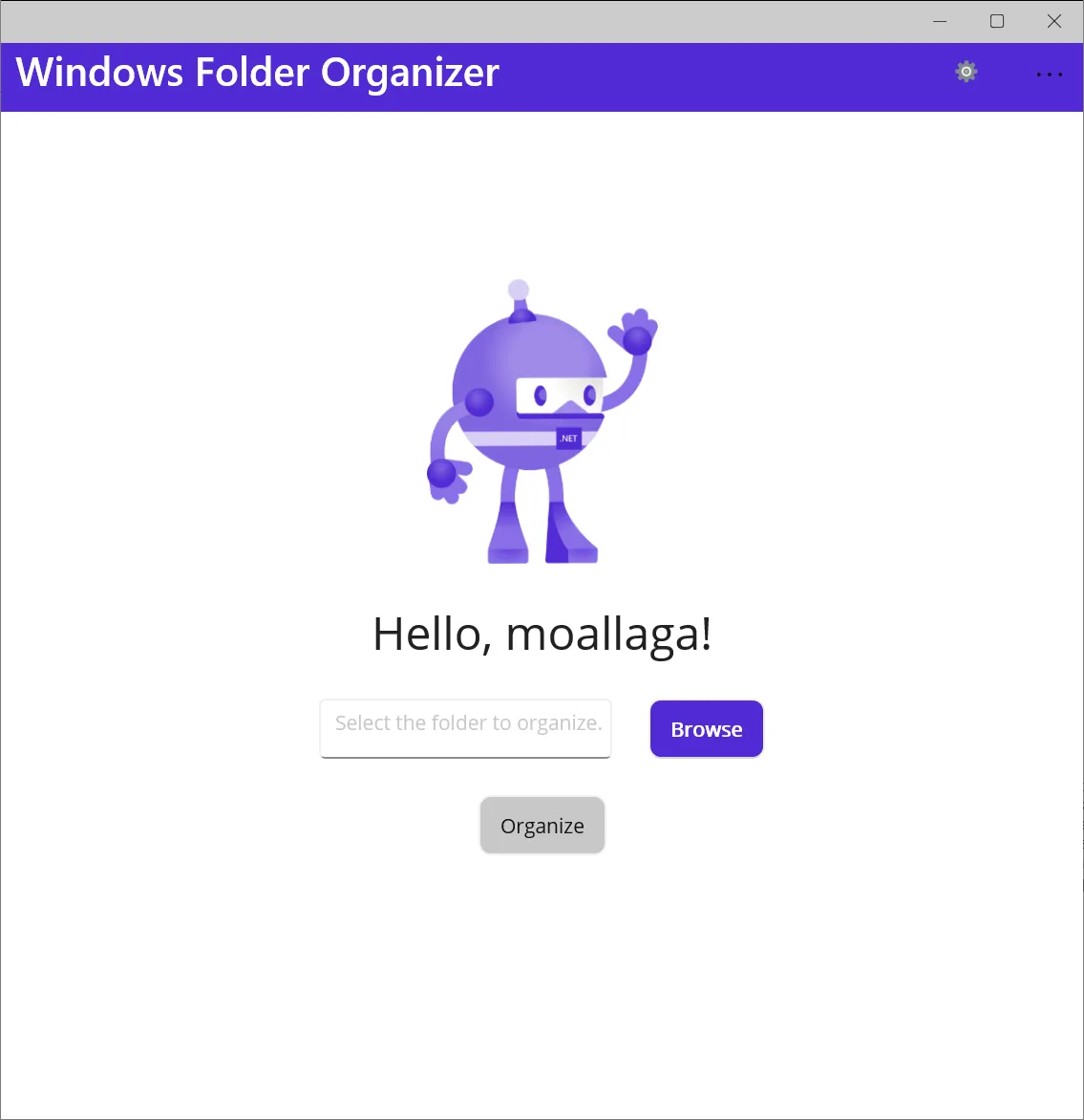 Windows Folder Organizer screenshot 1