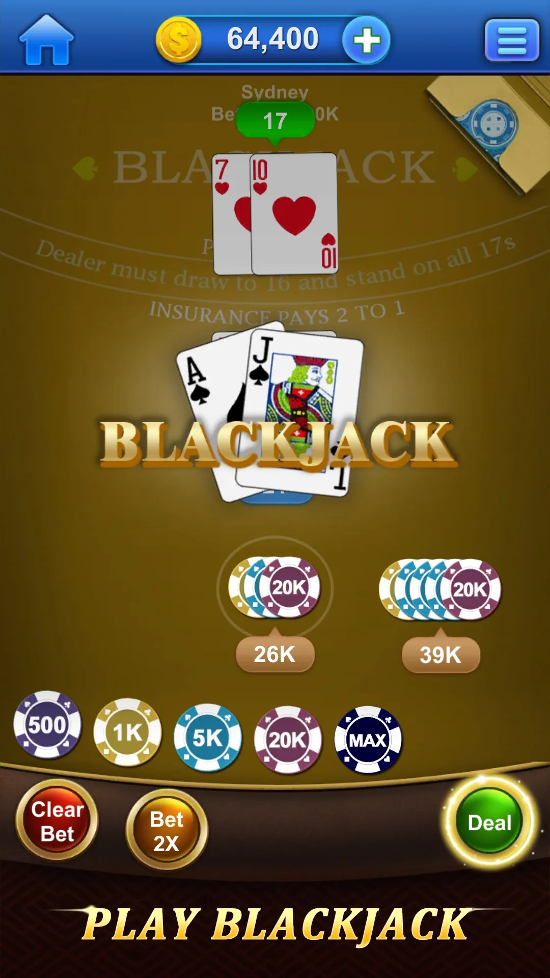 BlackJack 21 Pro! screenshot 1