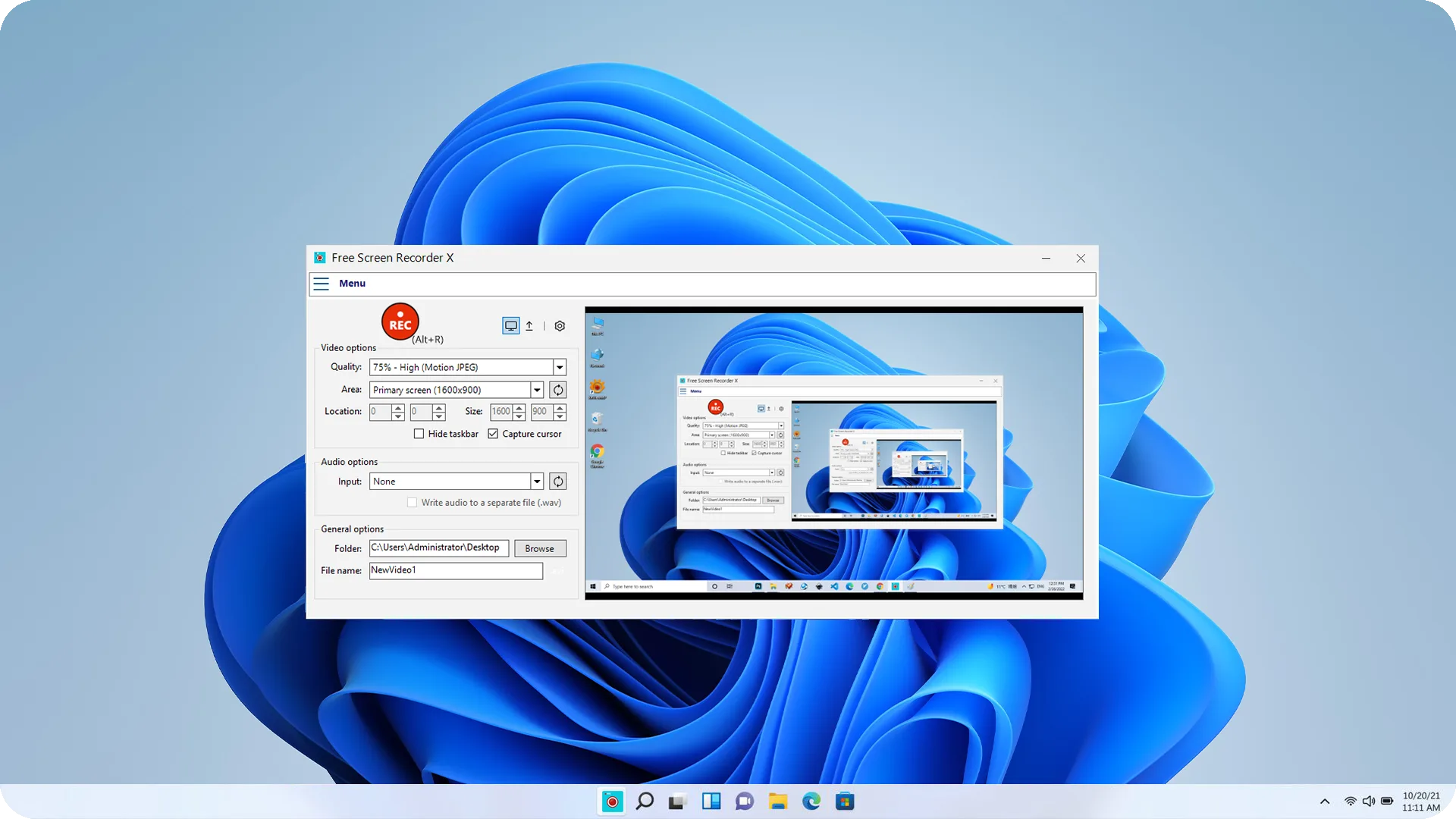 Free Screen Recorder X screenshot 1