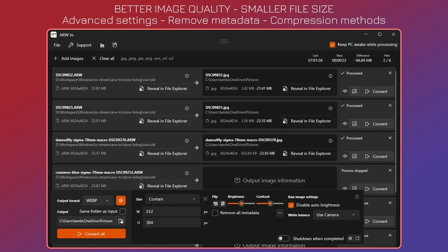 ARW to JPG - Batch Image Converter screenshot 2