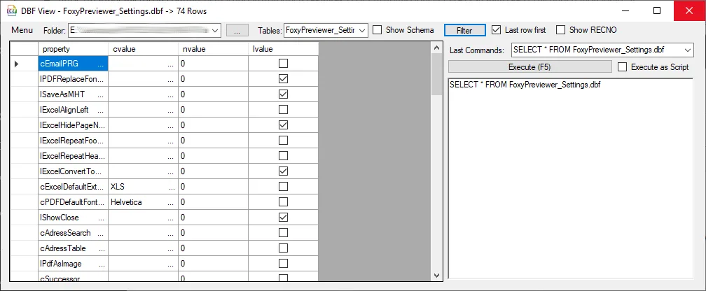 DBF View screenshot 1