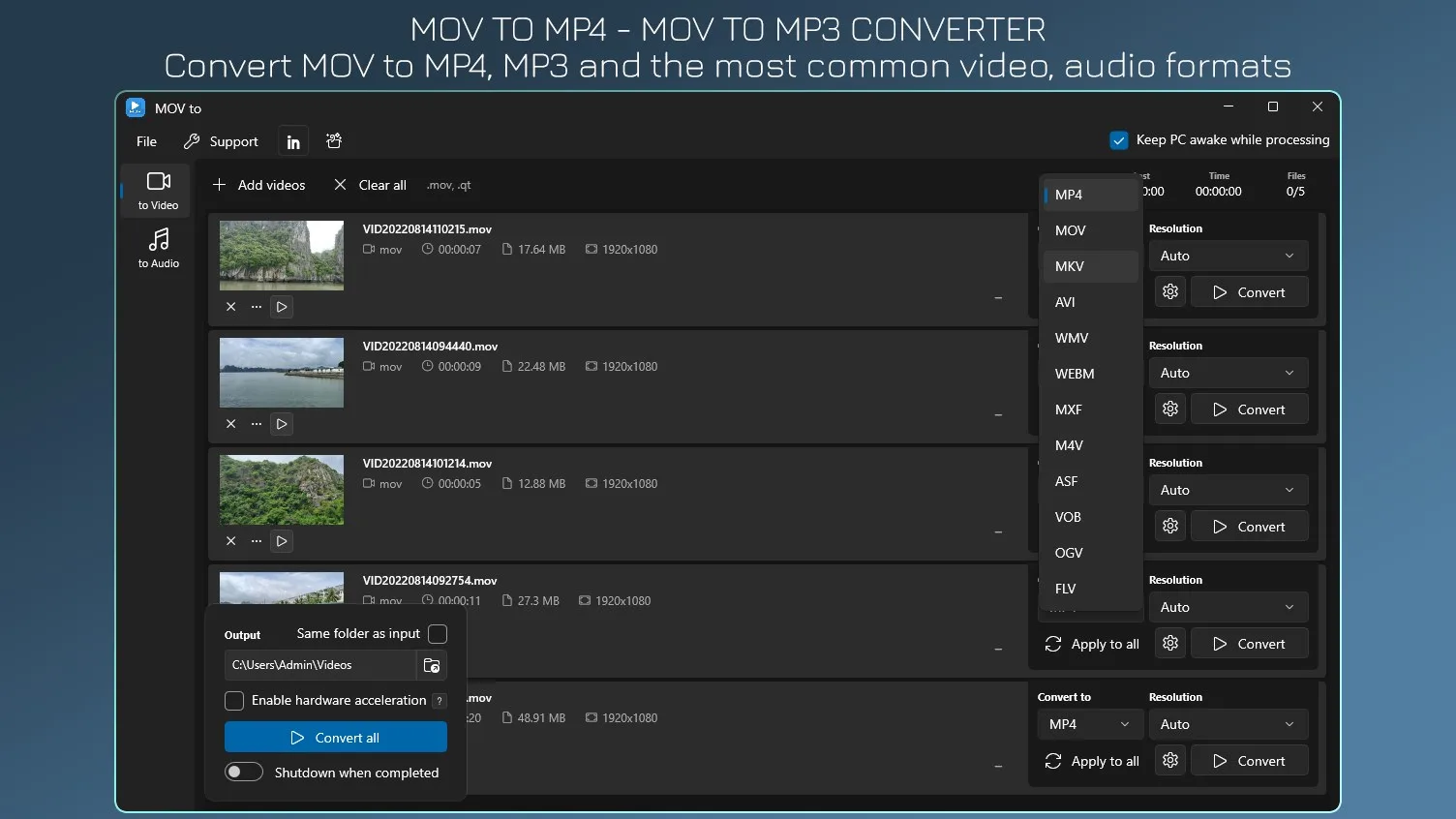 MOV to MP4 - MOV to MP3 screenshot 1