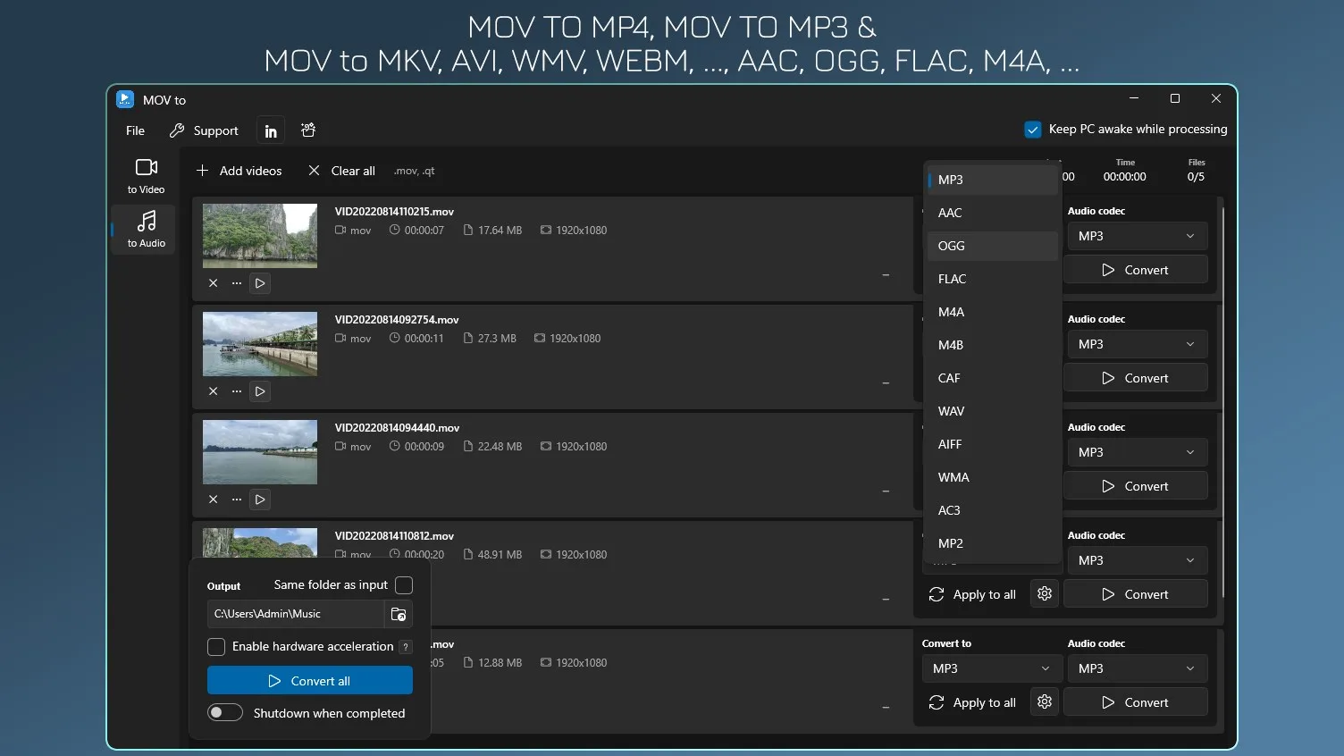 MOV to MP4 - MOV to MP3 screenshot 2