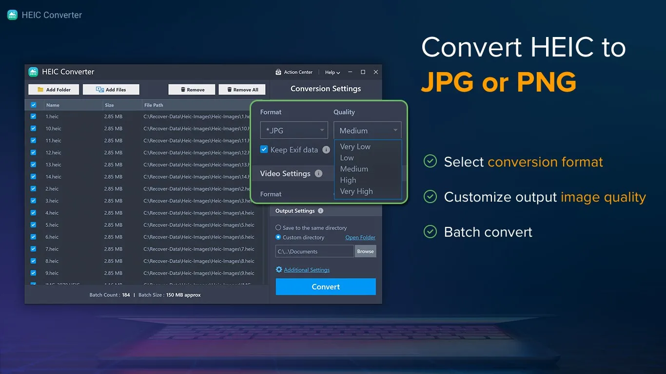 HEIC Converter: HEIC to JPG, HEIC to PNG, HEVC to MP4 screenshot 3
