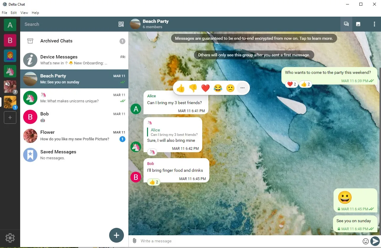 DeltaChat screenshot 1
