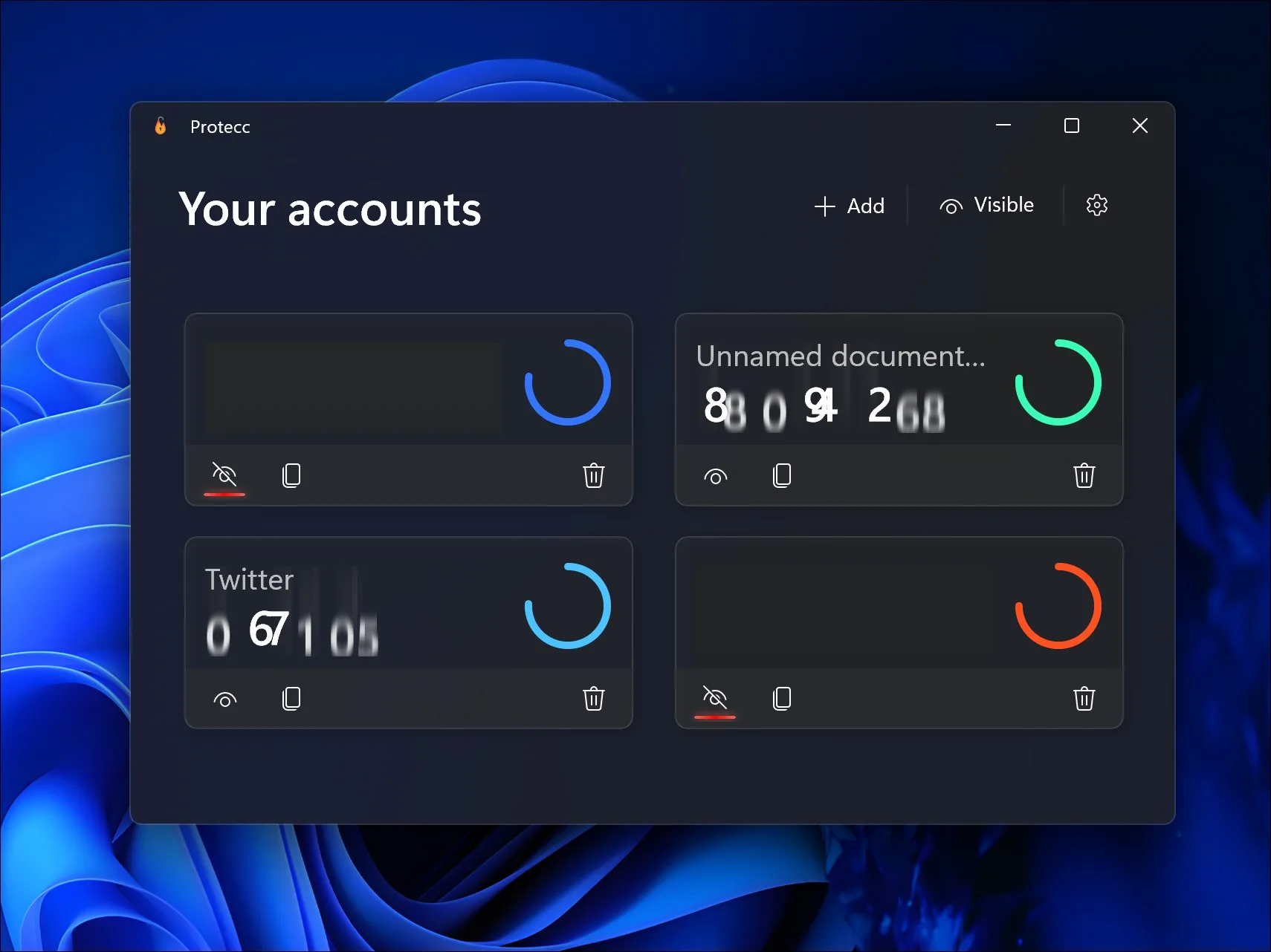 Protecc - 2FA Authenticator TOTP screenshot 1