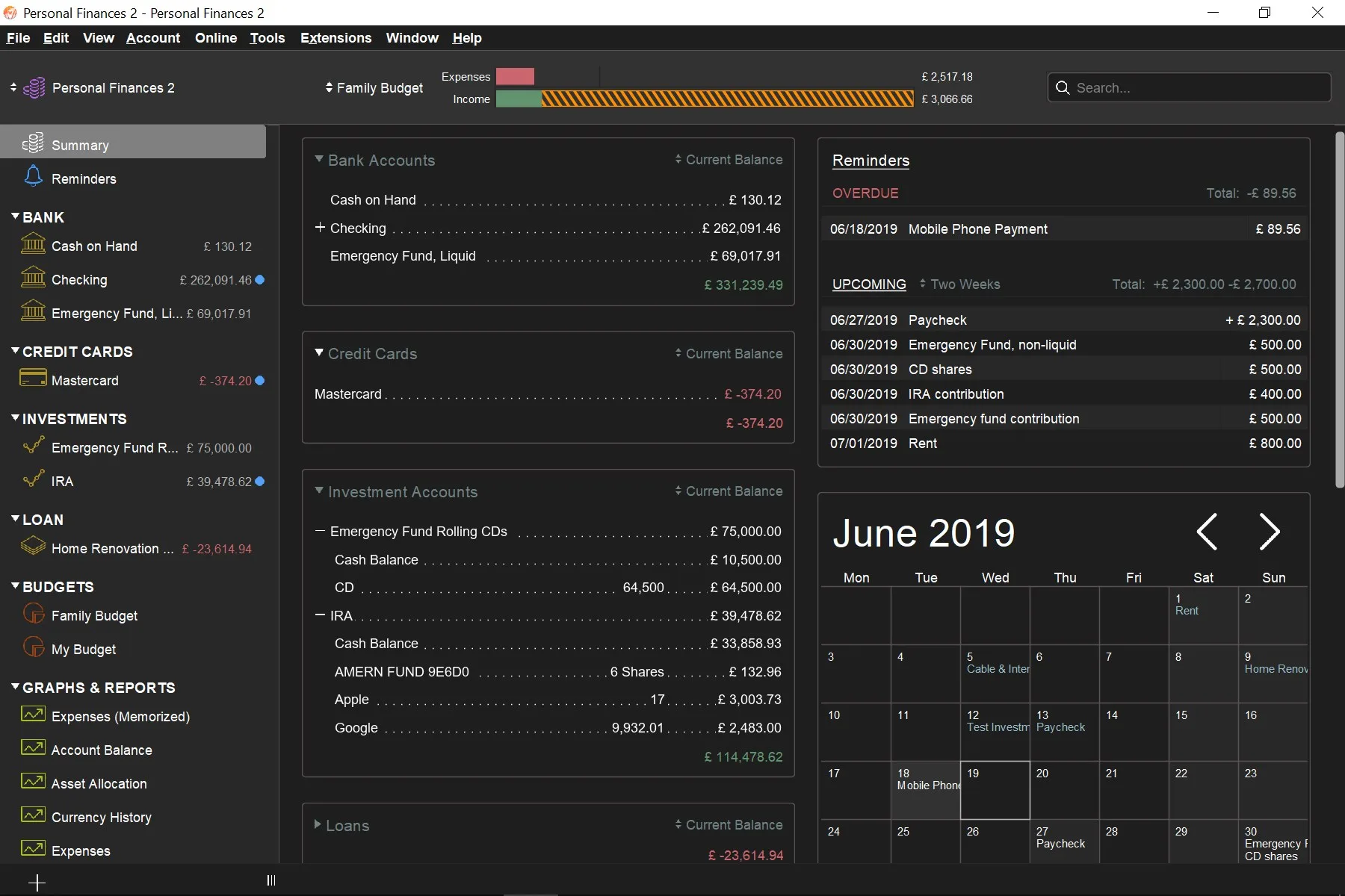 Moneydance screenshot 1