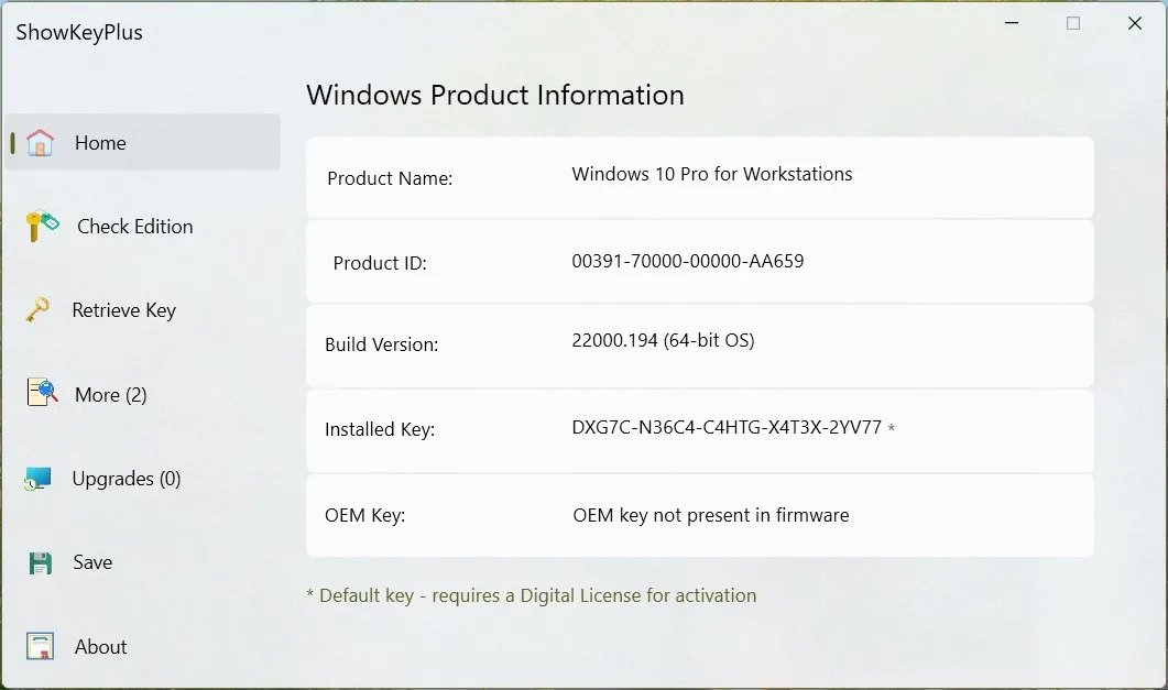 ShowKeyPlus screenshot 1