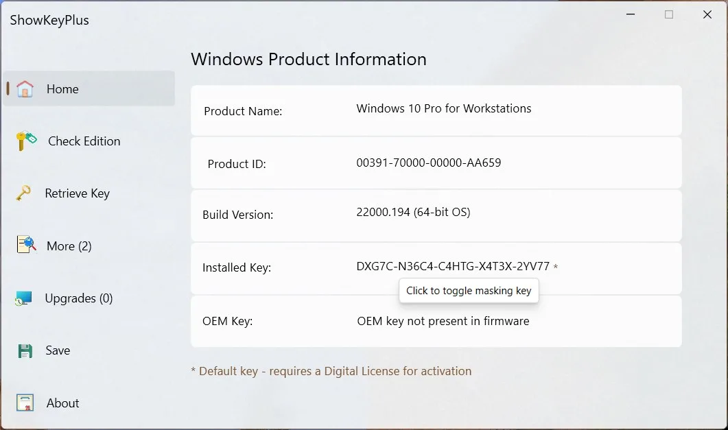 ShowKeyPlus screenshot 4