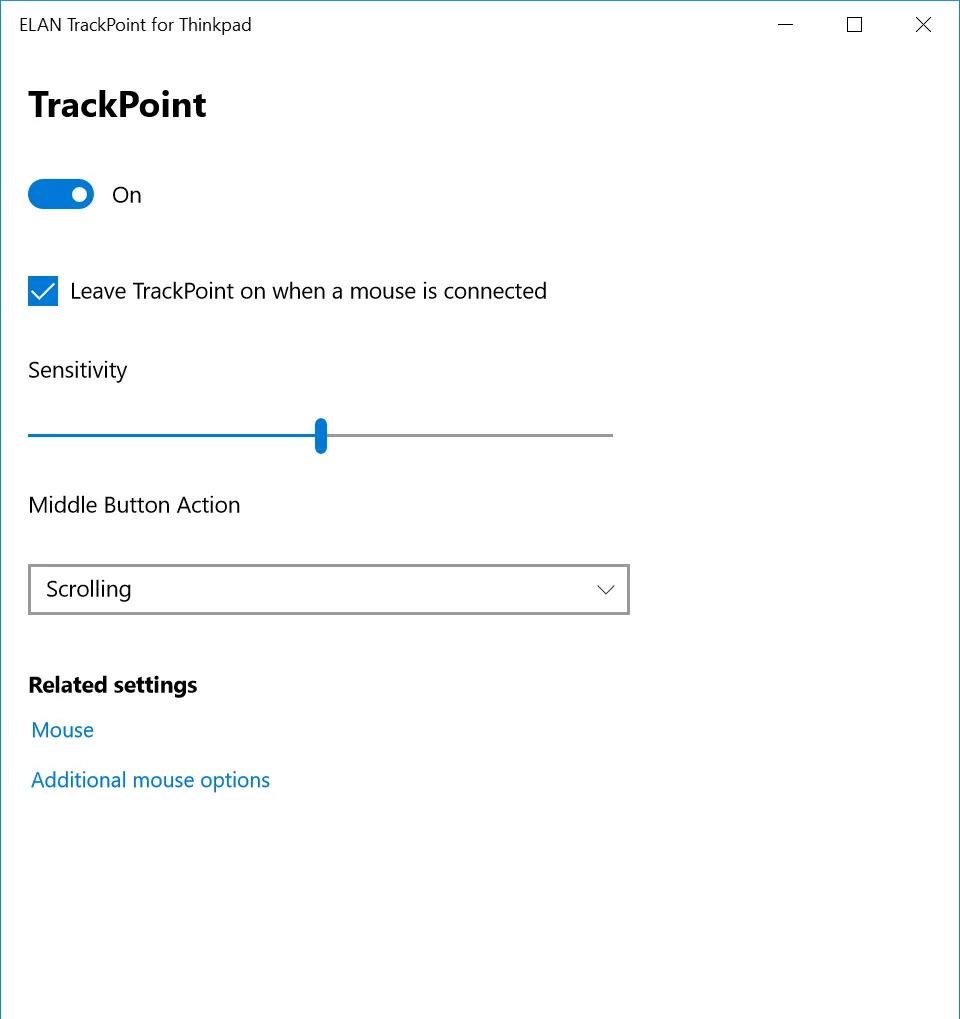ELAN TrackPoint for Thinkpad screenshot 1