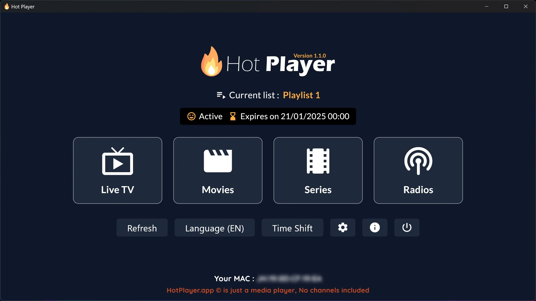 Hot Player screenshot 1