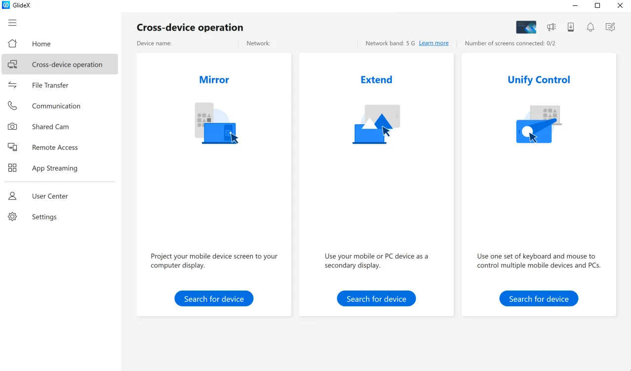 GlideX screenshot 2