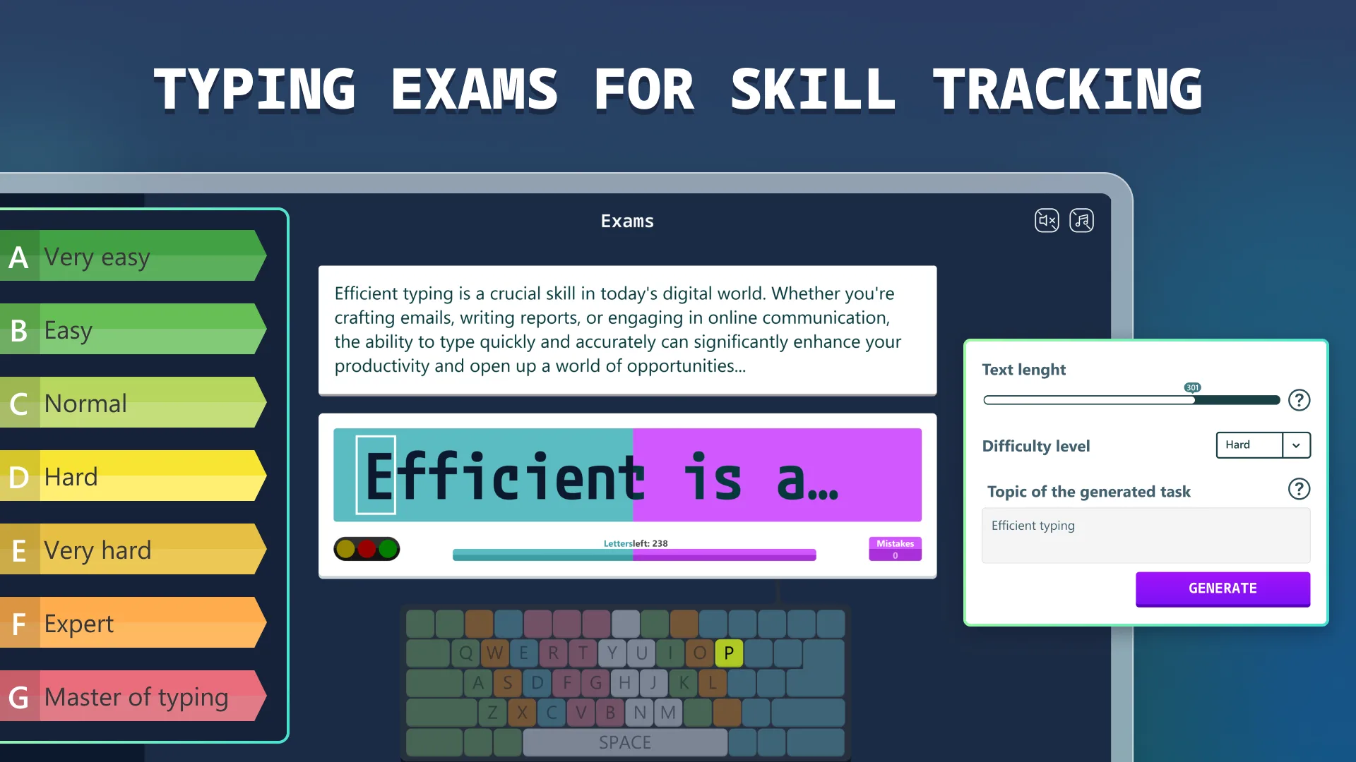 Type Master Lessons - Touch Typing Exercises screenshot 1