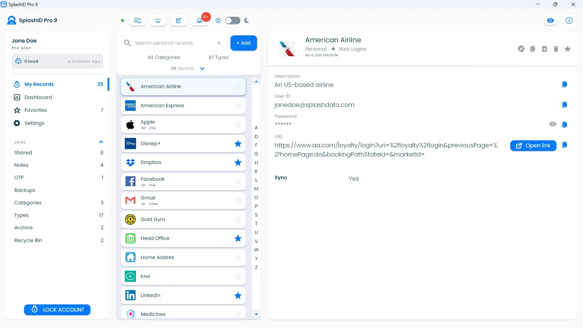 SplashID Pro 9 screenshot 4