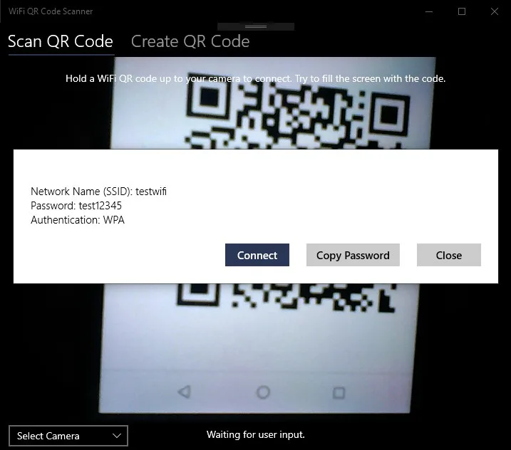 WiFi QR Code Scanner screenshot 1