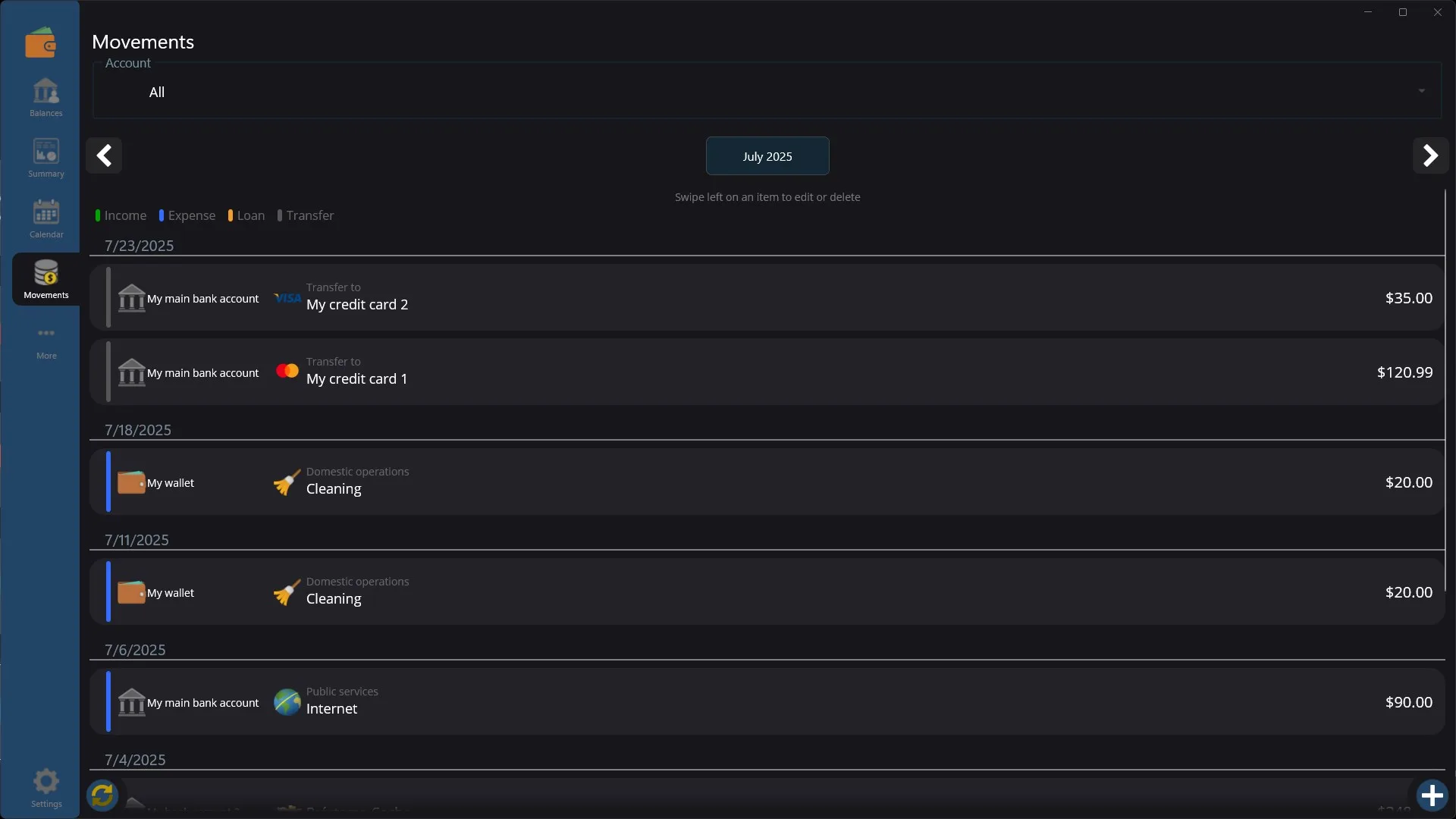 My accounts and expenses screenshot 4