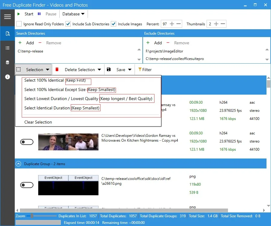Free Duplicate Finder - Videos and Photos screenshot 4