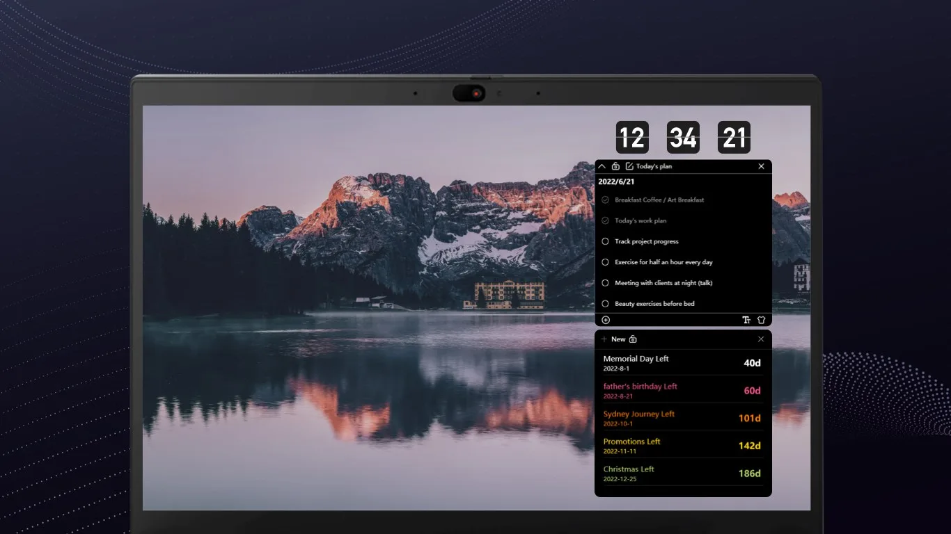 Desktop digital clock screenshot 2