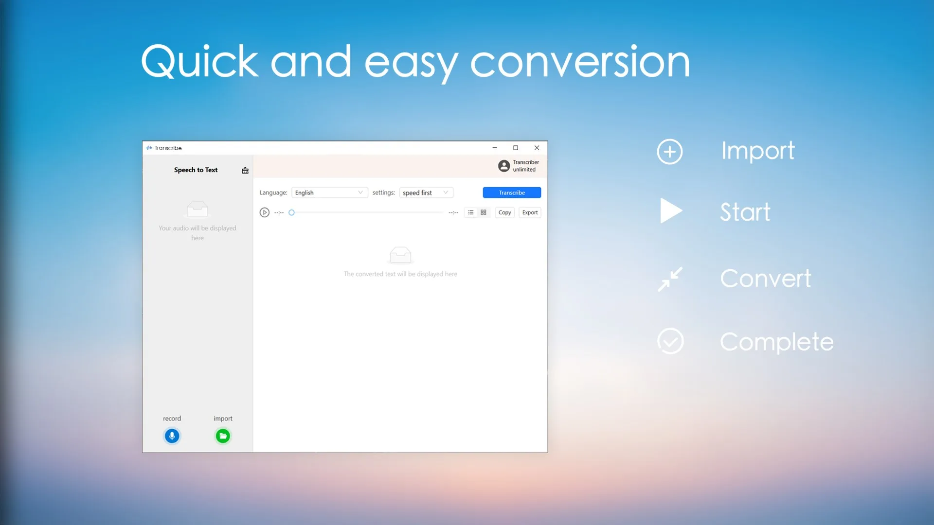 Transcribe - Speech to Text screenshot 2