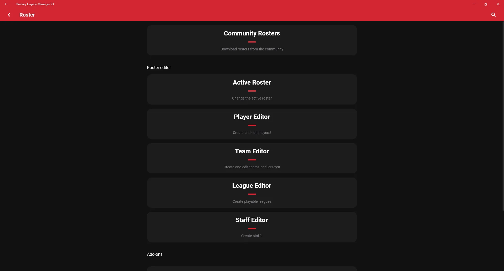 Hockey Legacy Manager 23 screenshot 1