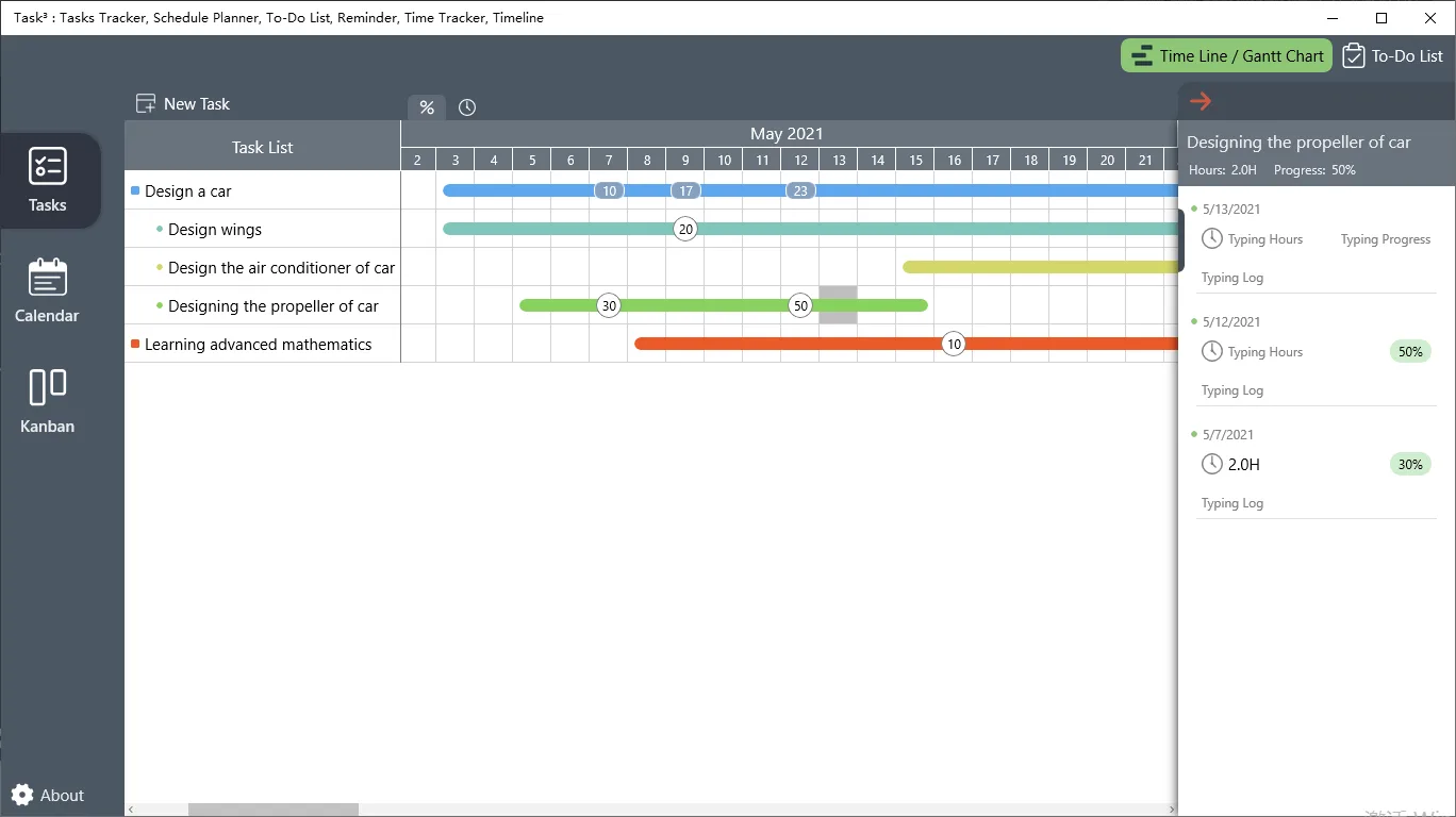 Task³: Task Manager on Gantt Chart screenshot 1
