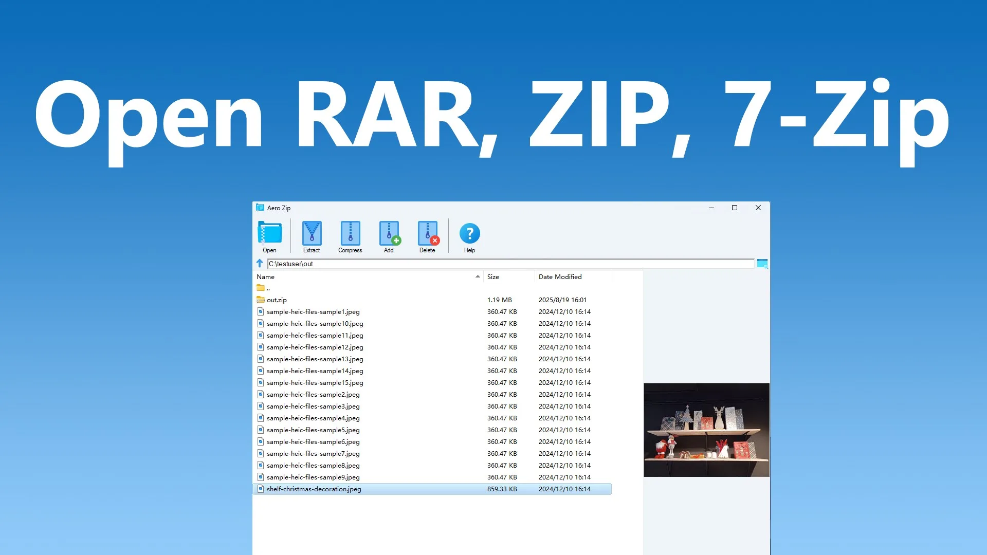 AeroZip - RAR ZIP 7Z screenshot 1
