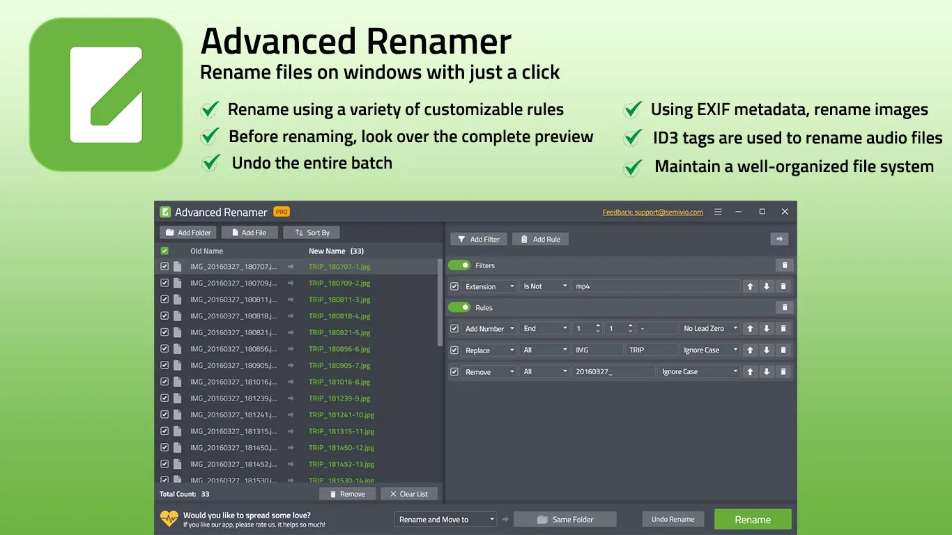Advanced Renamer - Bulk Rename Files, Batch Rename screenshot 1