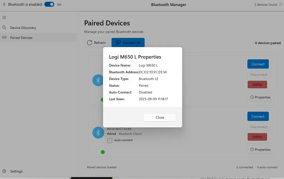 Bluetooth for Windows screenshot 2