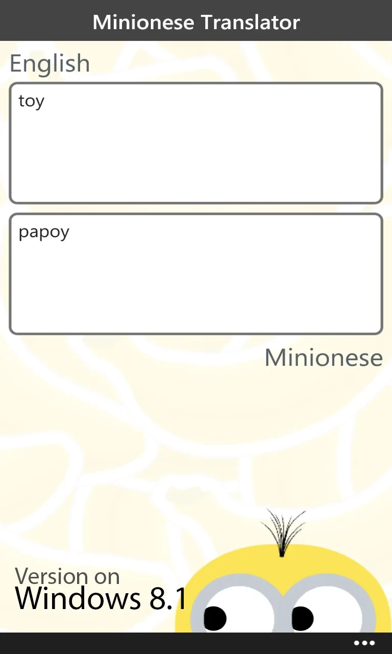 Minionese Translator screenshot 2