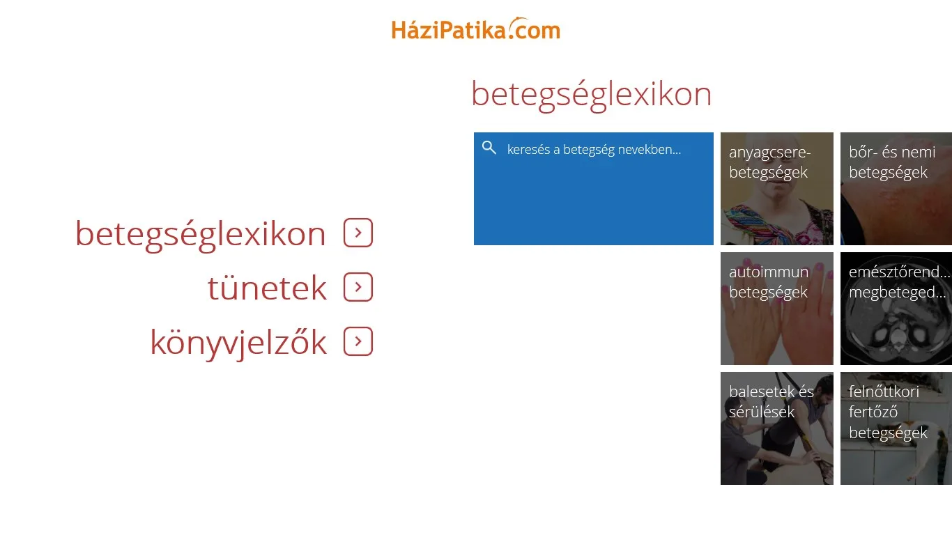 Házipatika Betegséglexikon screenshot 2