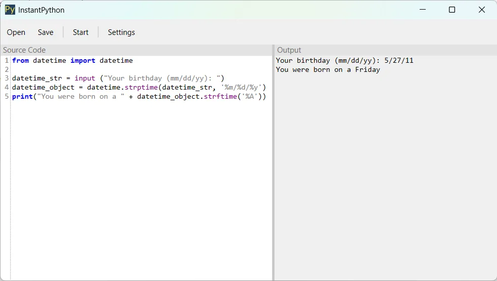 InstantPython screenshot 2
