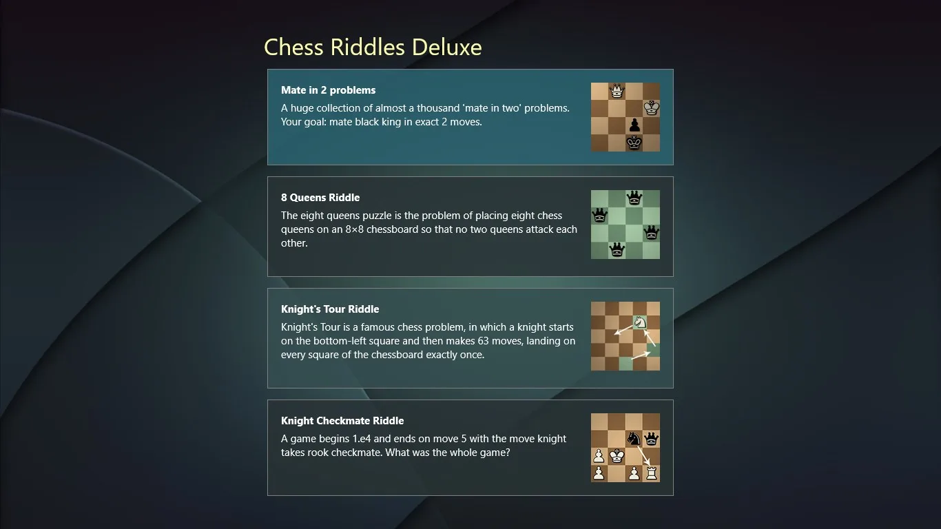 Chess Riddles Deluxe screenshot 1