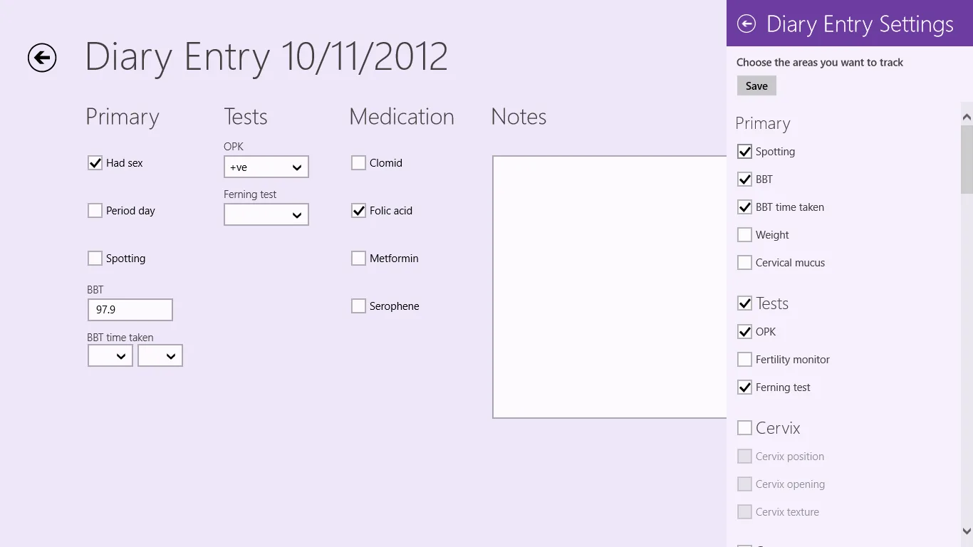 Fertility Diary screenshot 3