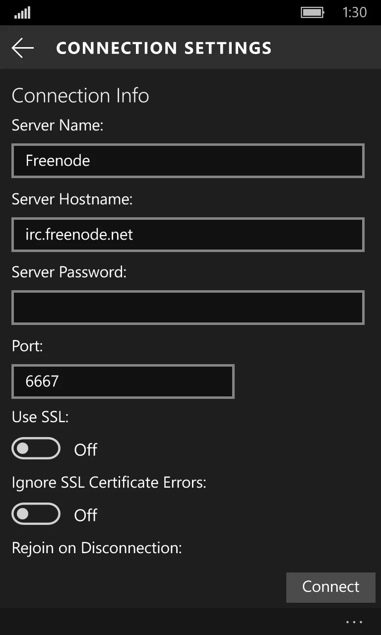 Foo IRC screenshot 2