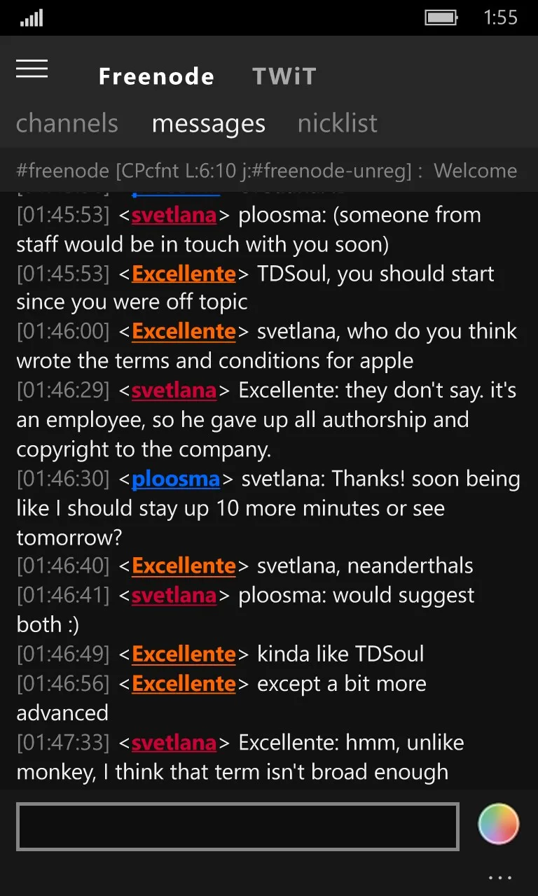 Foo IRC screenshot 3