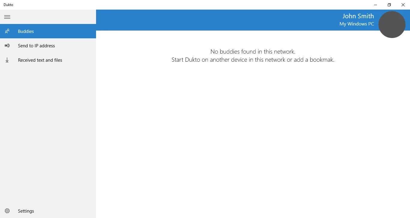 Dukto screenshot 1