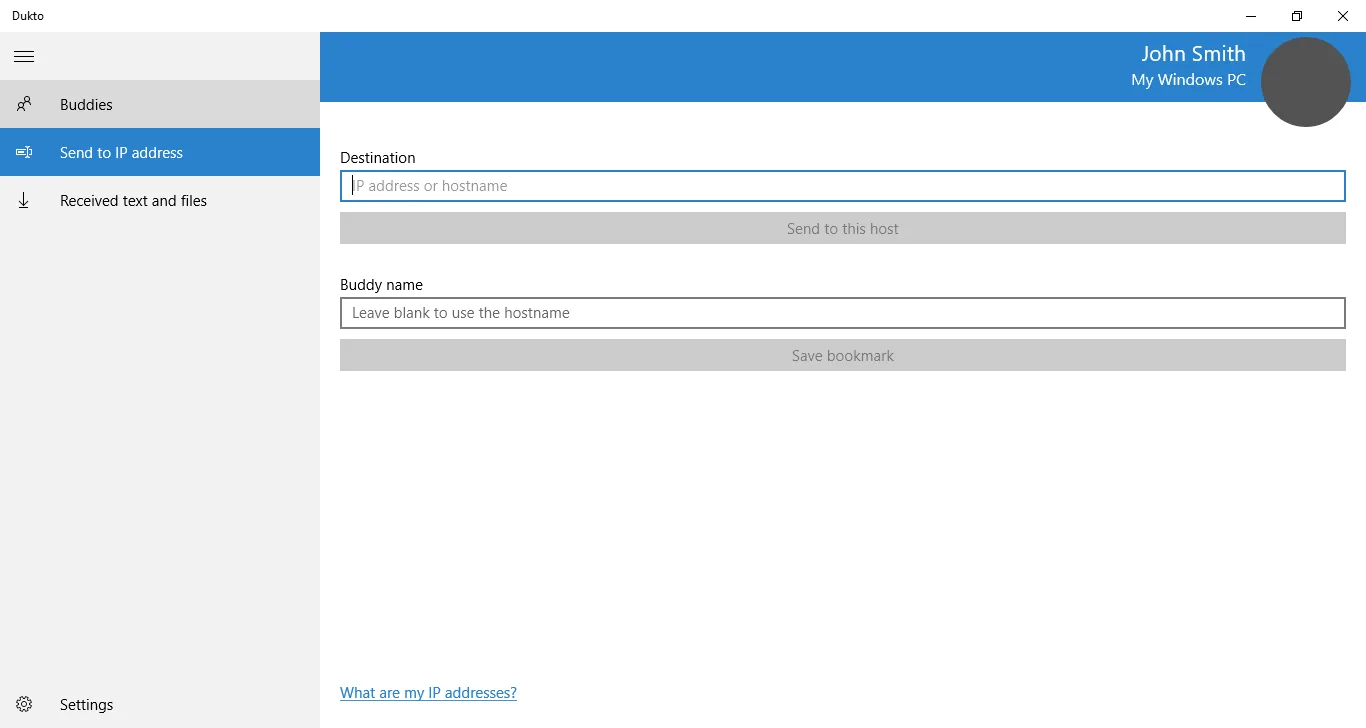 Dukto screenshot 3