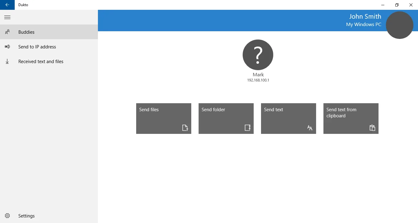 Dukto screenshot 4