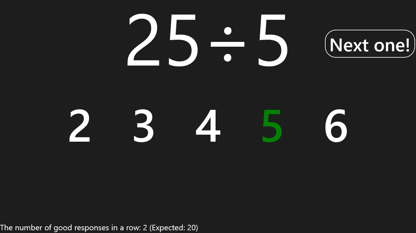 Multiplication trainer screenshot 2
