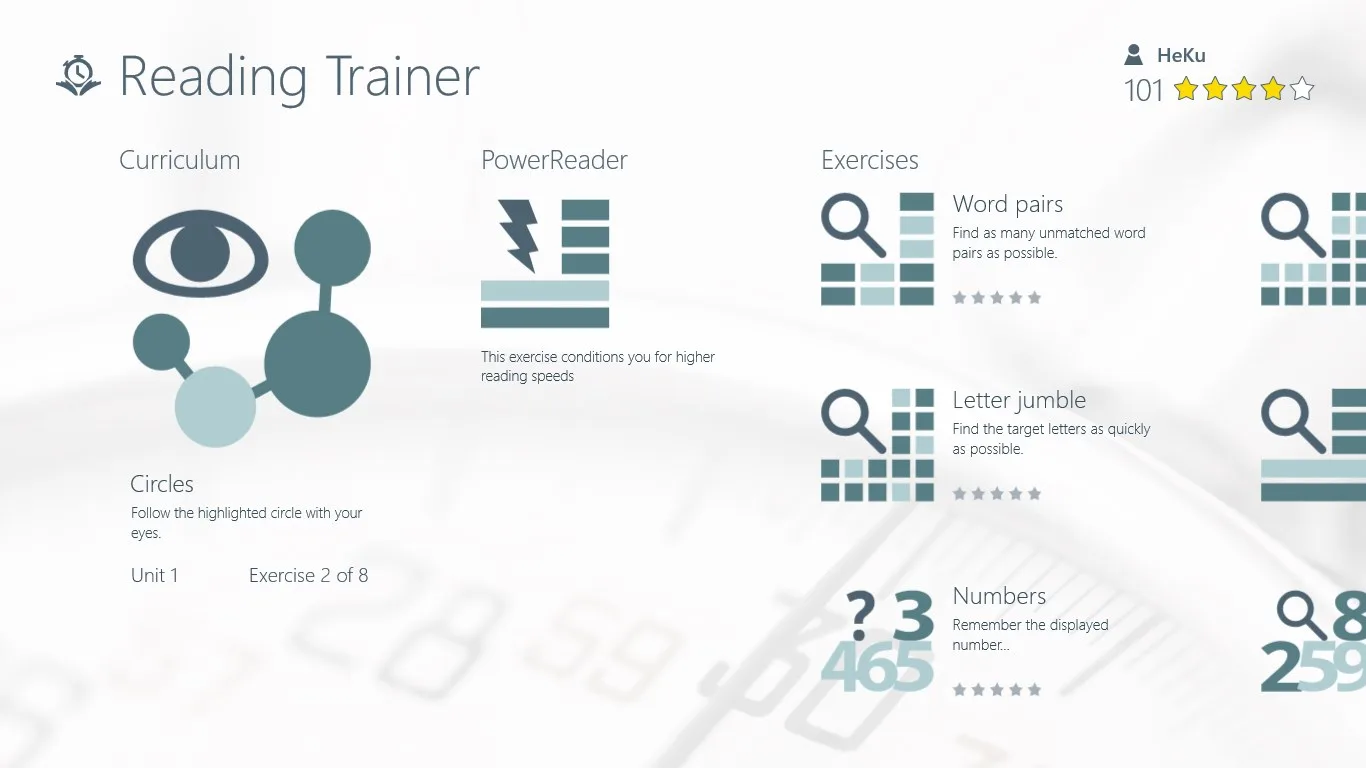 Reading Trainer screenshot 1