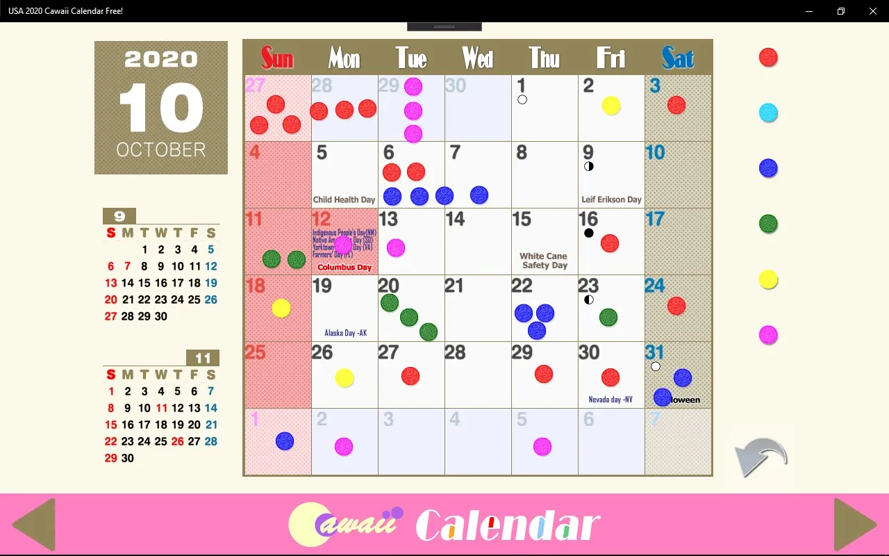 USA 2026 Cawaii Calendar Free! screenshot 2