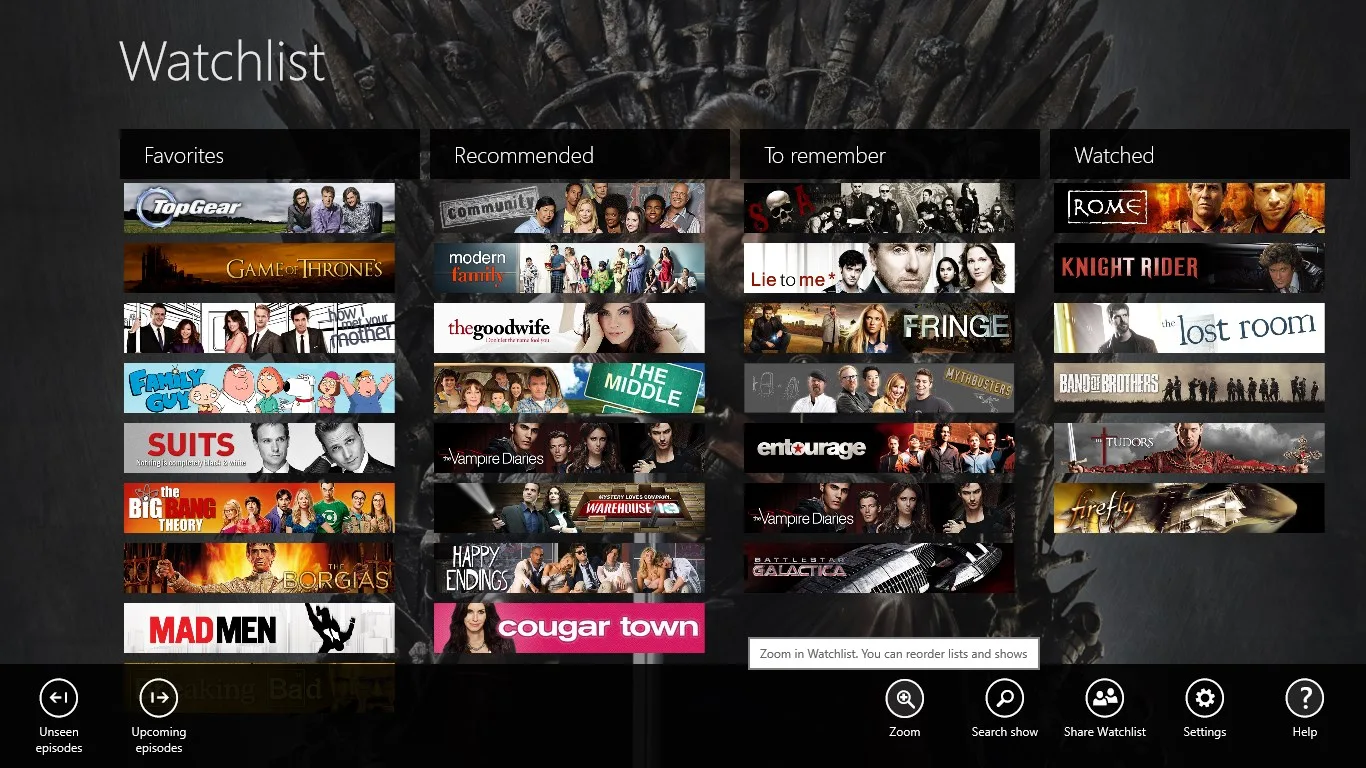 Watchlist screenshot 1