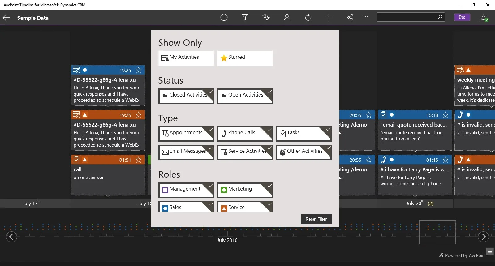 AvePoint Timeline for Microsoft® Dynamics CRM screenshot 5