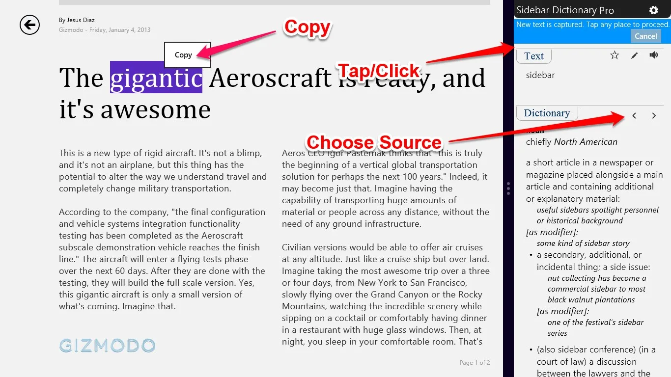 Sidebar Dictionary Pro screenshot 3