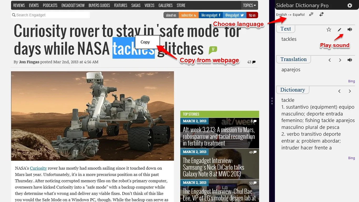 Sidebar Dictionary Pro screenshot 4