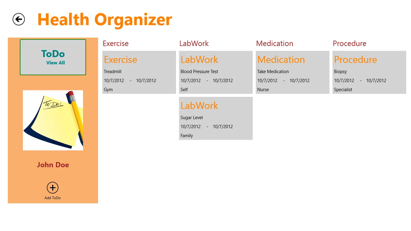 Health Organizer screenshot 2