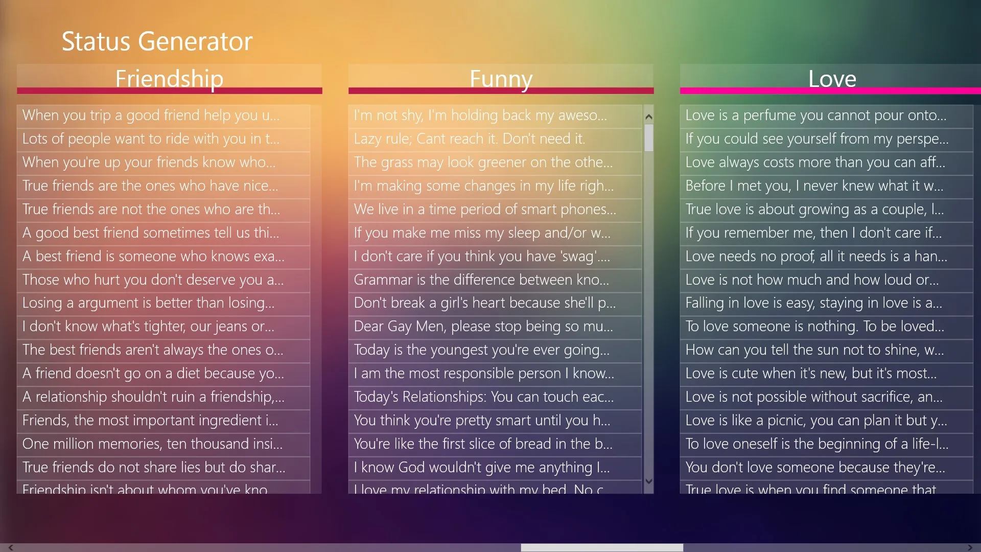 Status Generator screenshot 1