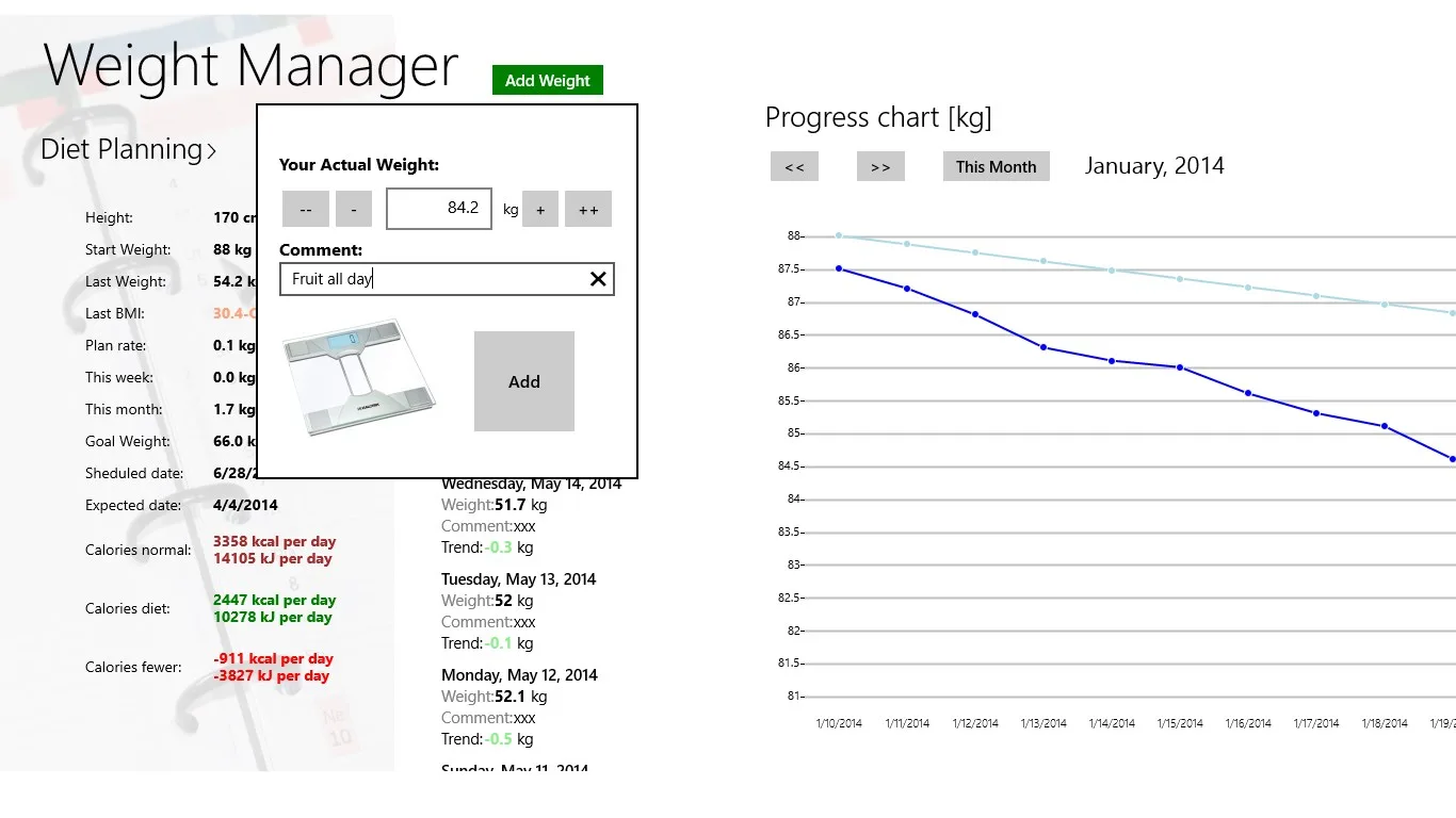 Weight Manager screenshot 2